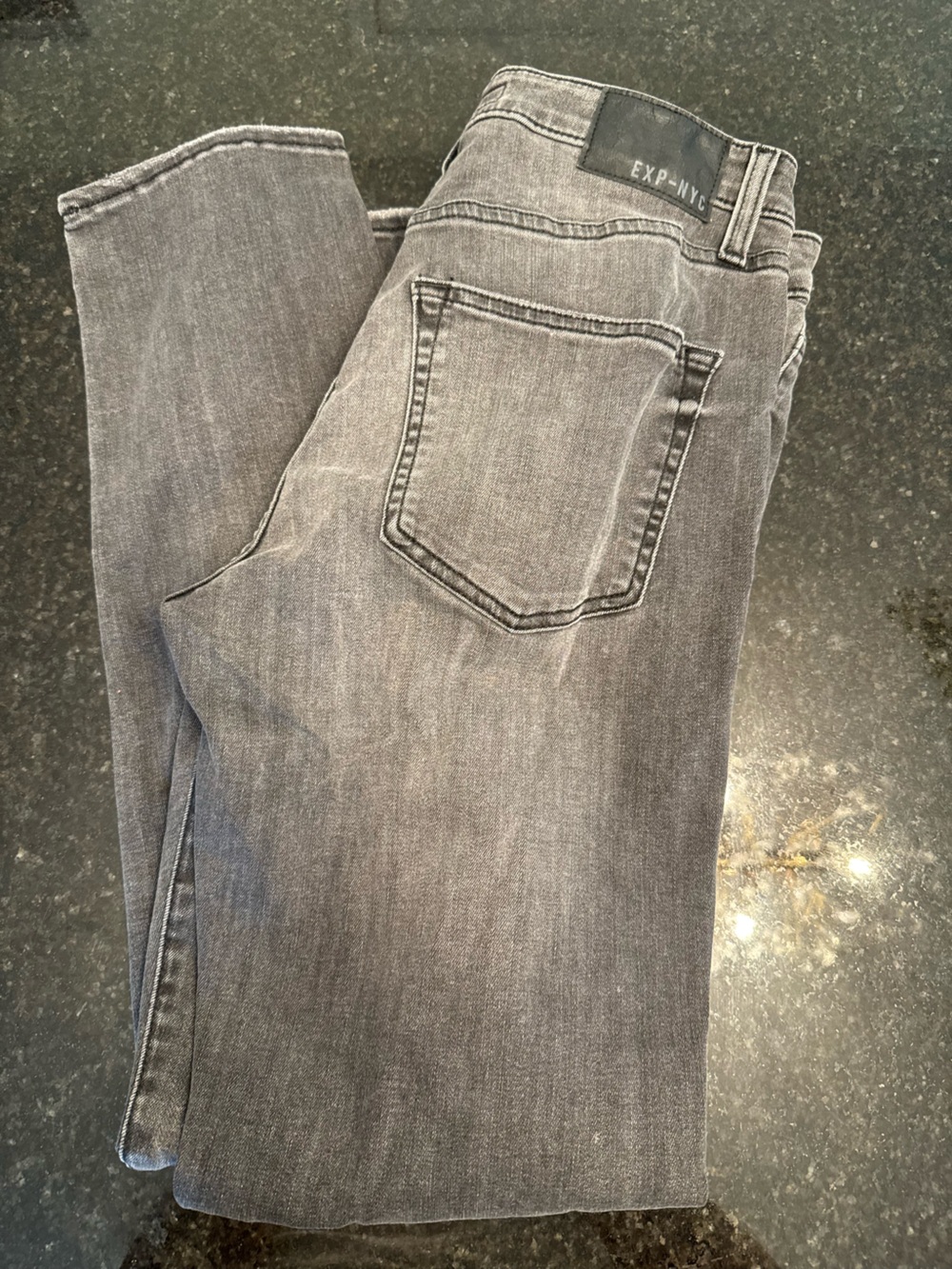 Express Men's Relaxed Gray Washed Jeans